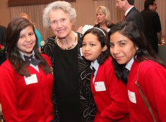 Mrs. Sue Huston and SPPS students at the gala